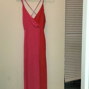 Pink and red long dress